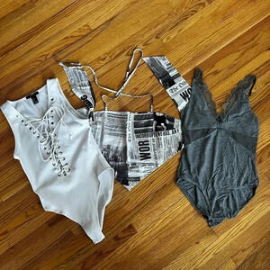 Two bodysuit and a bandanna top